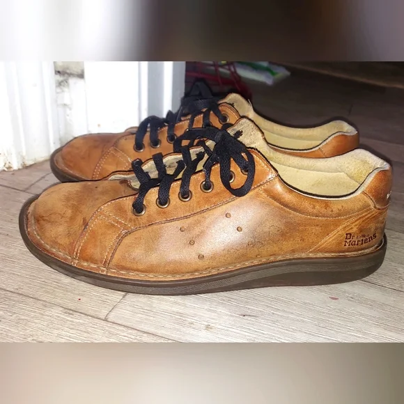 Vintage Discontinued Dr Martens Airwair Sneakers 8C57 Brown Leather Men\'s 9 Vintage Dr. Martens Doc AirWair Martens 11648 Brown Mens Sz  main image 2